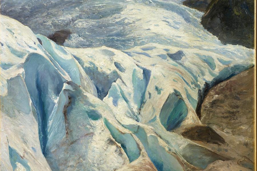 Il Ghiacciaio dei Bossons visto della montagna de Gabriel Loppé, artista, alpinista e viaggiatore