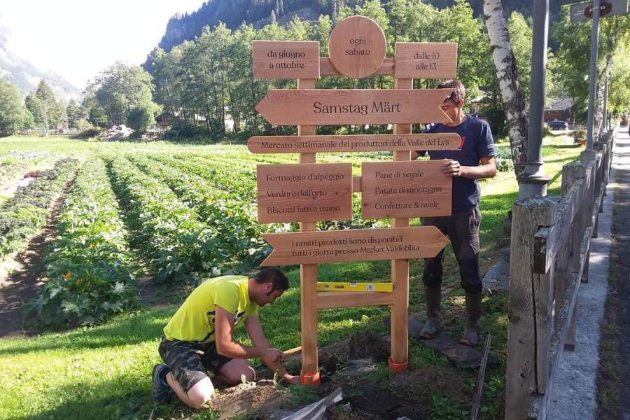 Vegetable garden in the hamlet Zer Miele Market of local products at the vegetable garden in Zer Miele