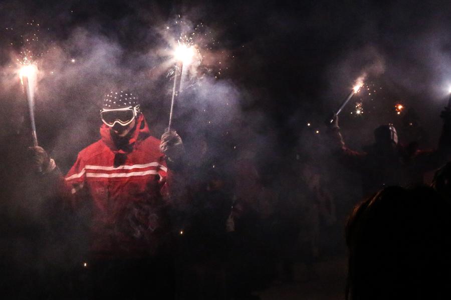Fiaccolata sugli sci Retraite aux flambeaux de Carnaval