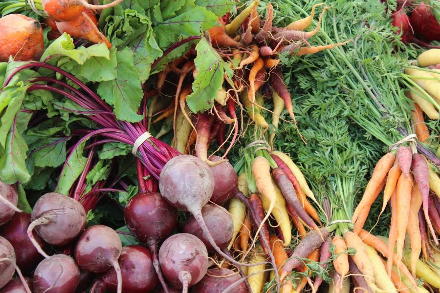 Market of local products at the vegetable garden in Zer Miele