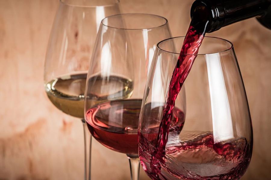Calici di vino Degustazione di vini e spettacolo teatrale