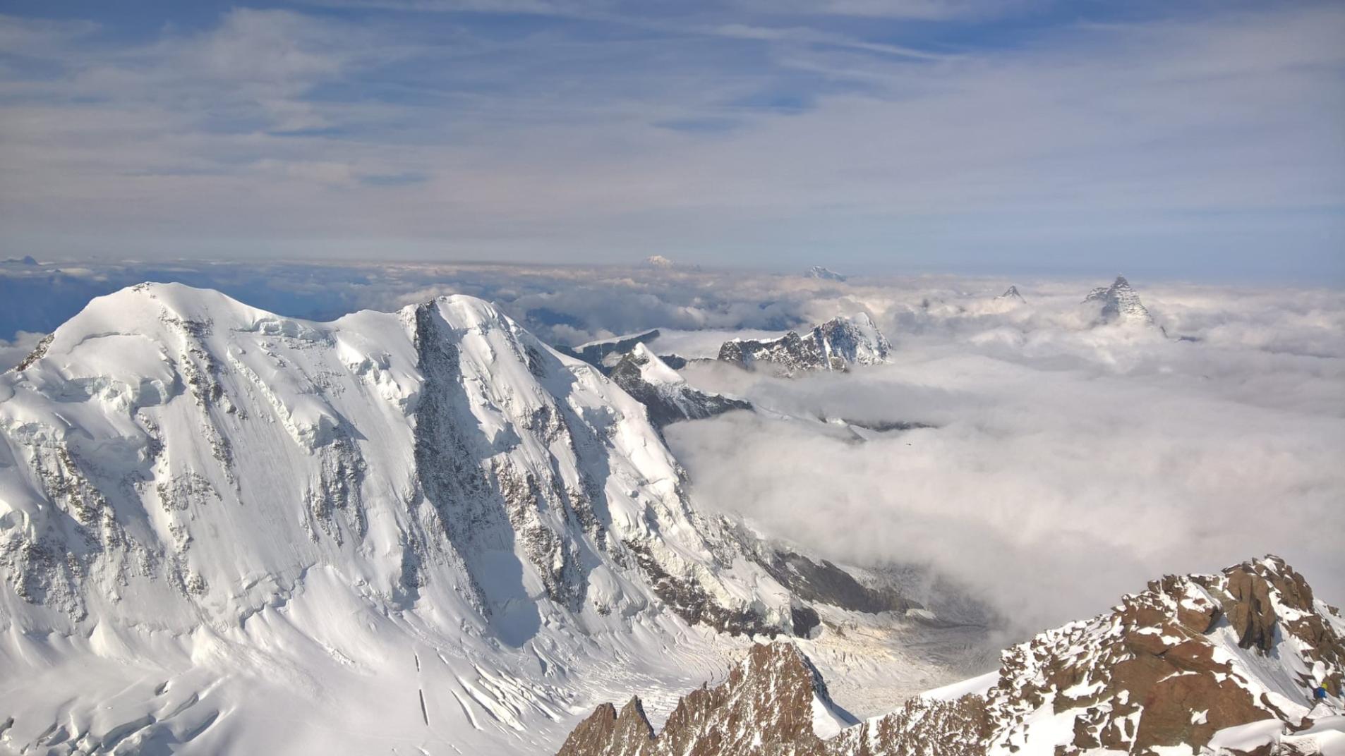 The peak of Monte Rosa: Dufour Summit