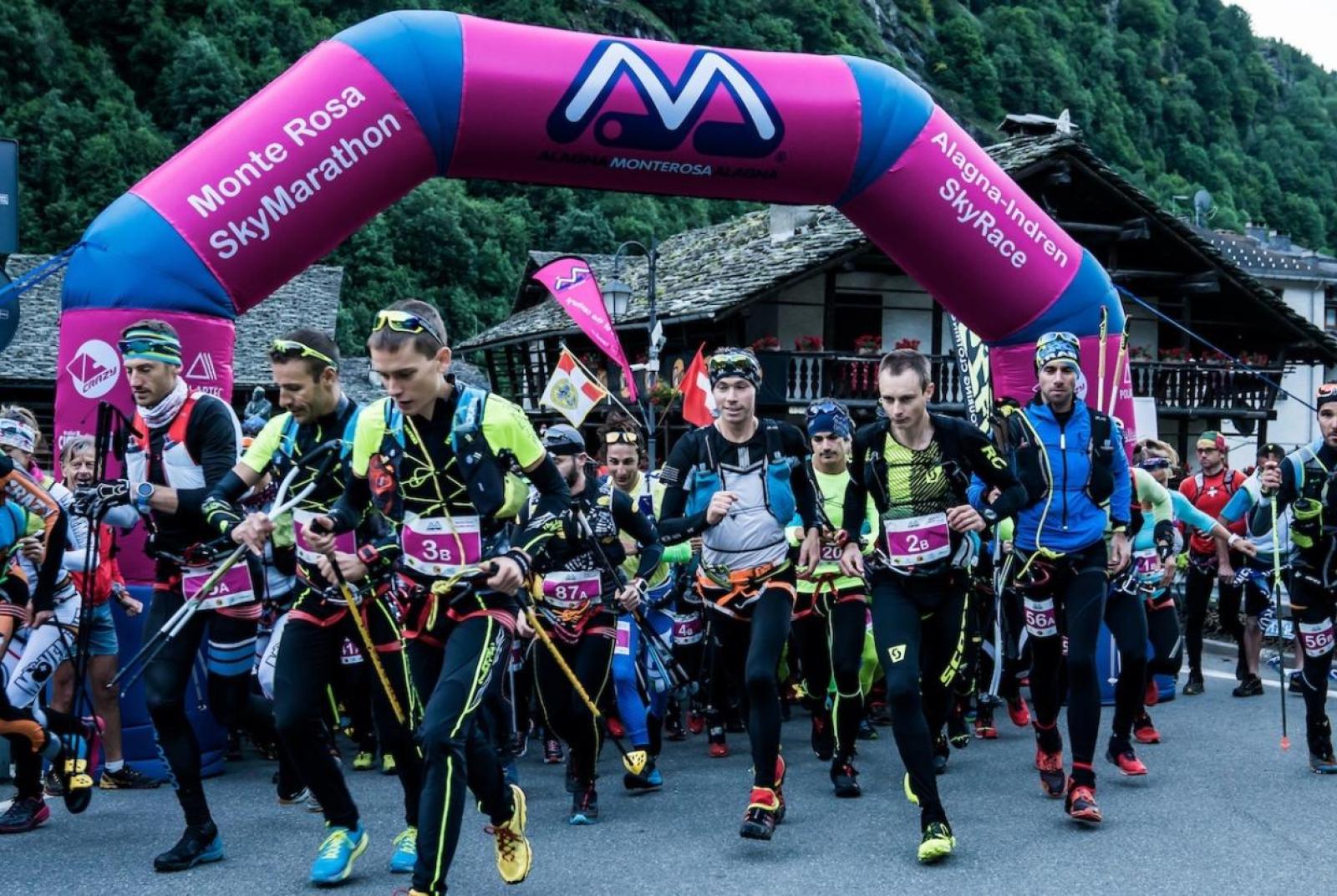 Partenza della gara ad Alagna Valsesia